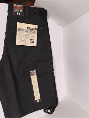 Revolution Men's Black Cargo Pants - Loose Fit